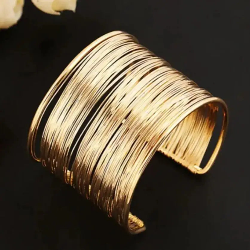 Szeroka złocista bransoletka cuff