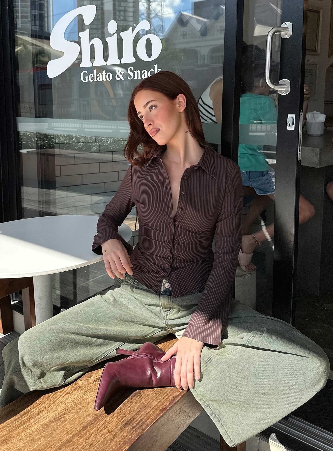 BLUZKA Z WYSOKIM RĘKAWEM