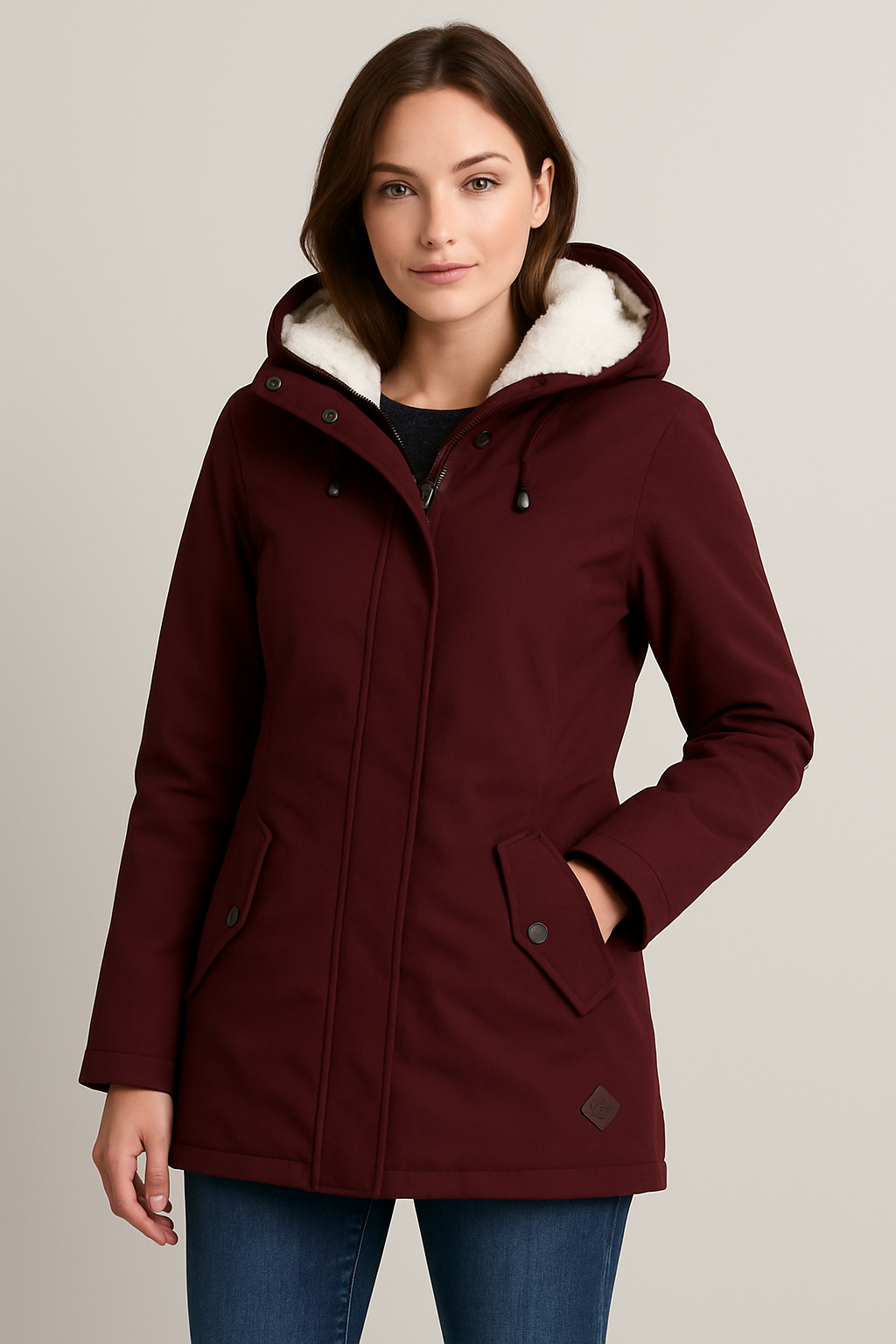 Stylowa kurtka zimowa z luksusową podszewką z polaru