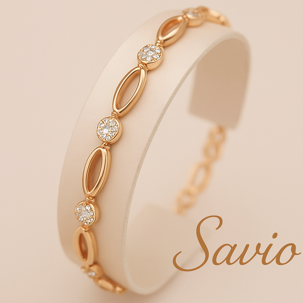 Złocista bransoletka z błyszczącymi cyrkoniami