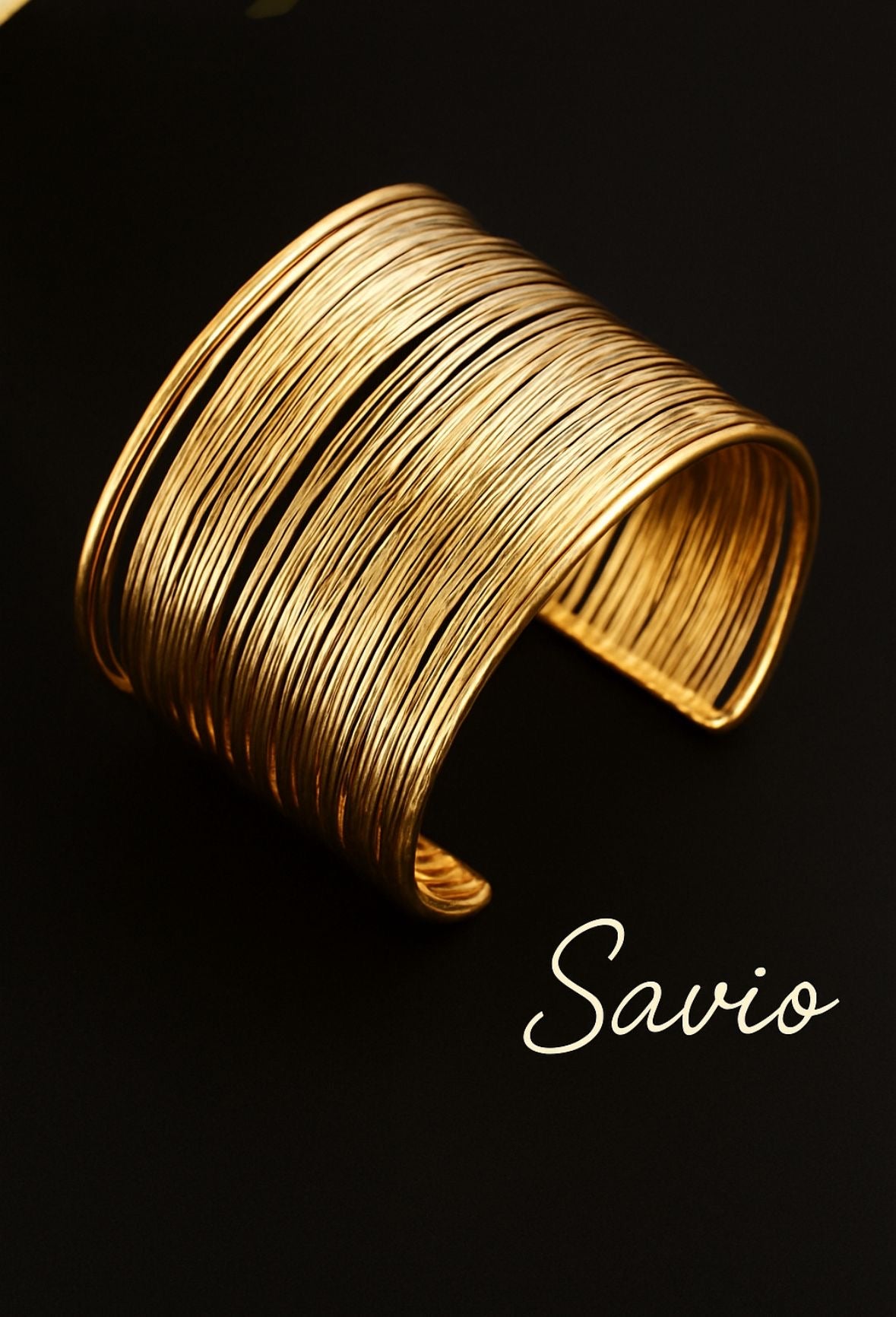 Szeroka złocista bransoletka cuff