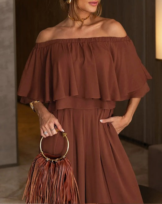 Letni Kombinezon z Odsłoniętymi Ramionami