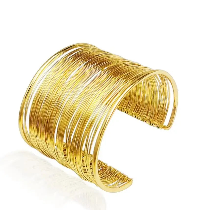 Szeroka złocista bransoletka cuff